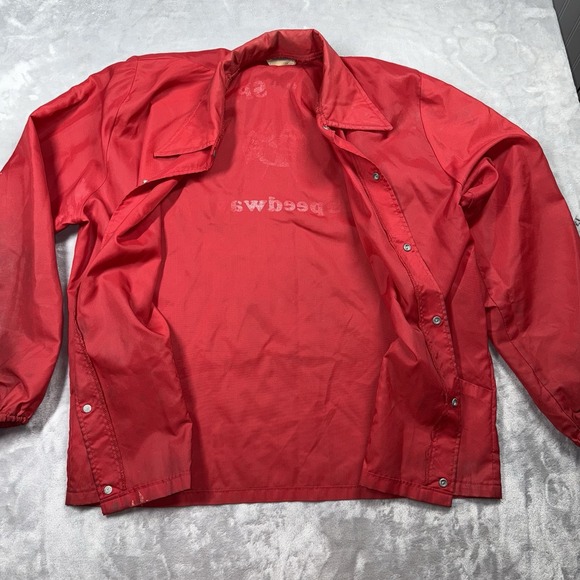Holloway XL Windbreaker Jacket Mens Red Silver Spring Speedway Vintage Racing - Picture 10 of 12
